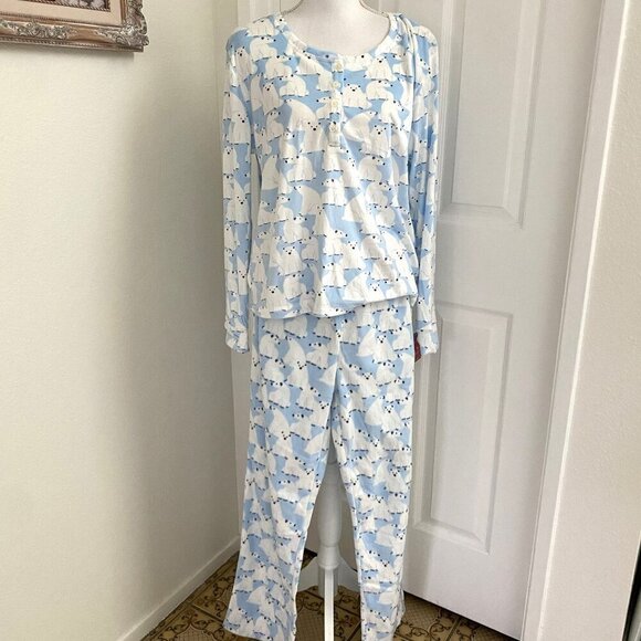 Target Polar Bear Soft Holiday Matching Family Pajama Set Wondershop™ Blue Med - Picture 2 of 11